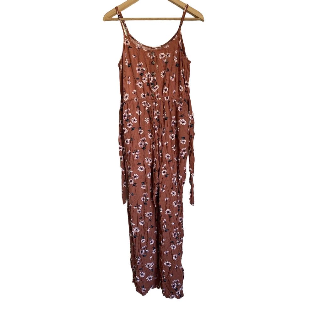 LoveCrazy Floral Jumpsuit In Rust Color Size S